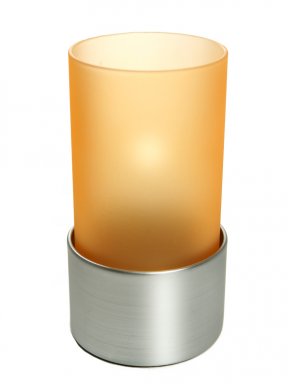 Photophore Etoile Orange Base Argent