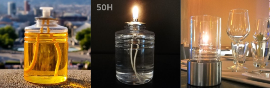bougies à huile de longue durée pour photophores