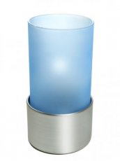 Photophore Etoile bleu avec base argentée - Pack de 6 porte-bougie