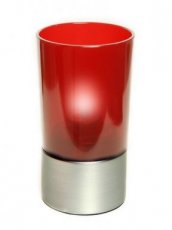 Photophore Etoile Plastique rouge avec base argentée - Pack 6 porte-bougie