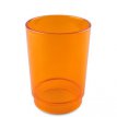 030/171 Photophore Etoile Plastique orange avec base argentée - Pack 6 porte-bougie