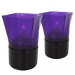 031/142 Photophore Carré Plastique Violet Base Noire