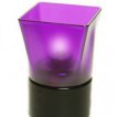 031/142 Photophore Carré Plastique Violet Base Noire