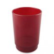 032/170 Photophore Carré Plastique rouge avec base dorée - Pack 6 porte-bougie