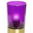 032/172 Photophore Carré Plastique Violet Base Dorée